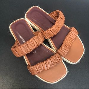 Staud leather sandals, tan, NWOT